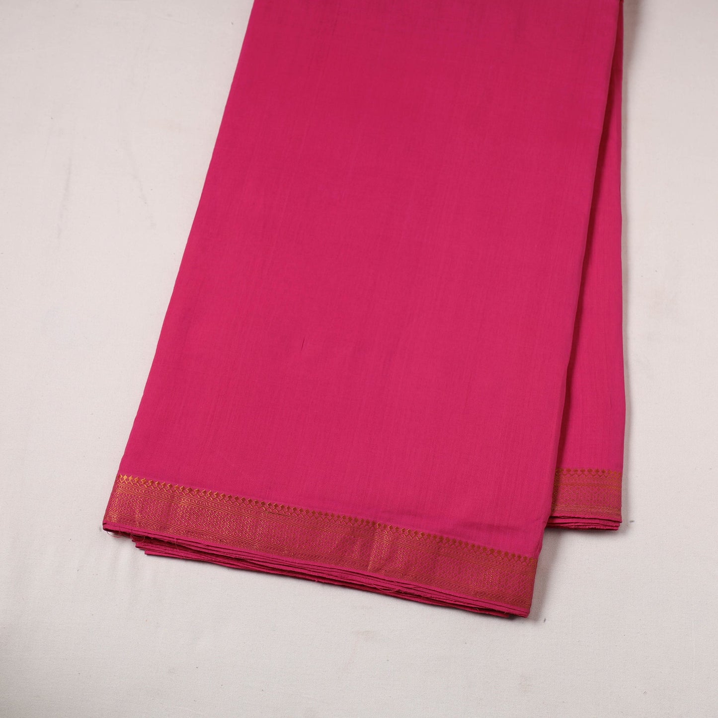 Pink - handloom cotton zari border mangalagiri fabric 03