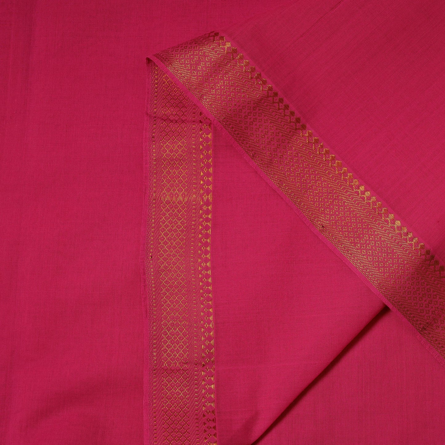 Pink - handloom cotton zari border mangalagiri fabric 03