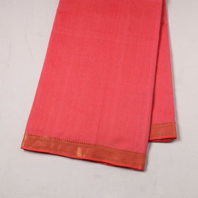 Pink - handloom cotton zari border mangalagiri fabric 09