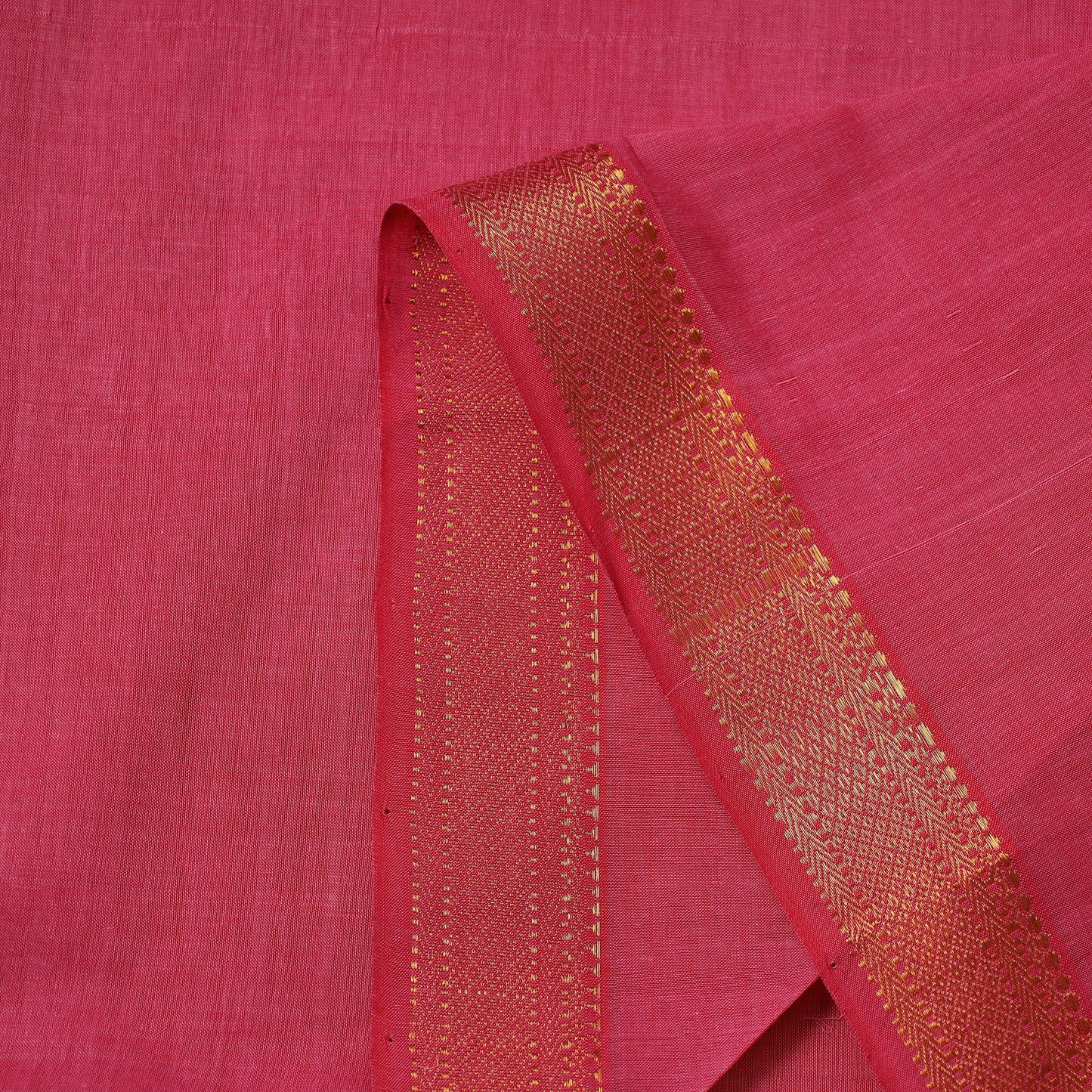 Pink - handloom cotton zari border mangalagiri fabric 22
