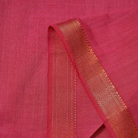 Pink - handloom cotton zari border mangalagiri fabric 22