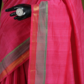 Pink - handloom cotton zari border mangalagiri saree 30