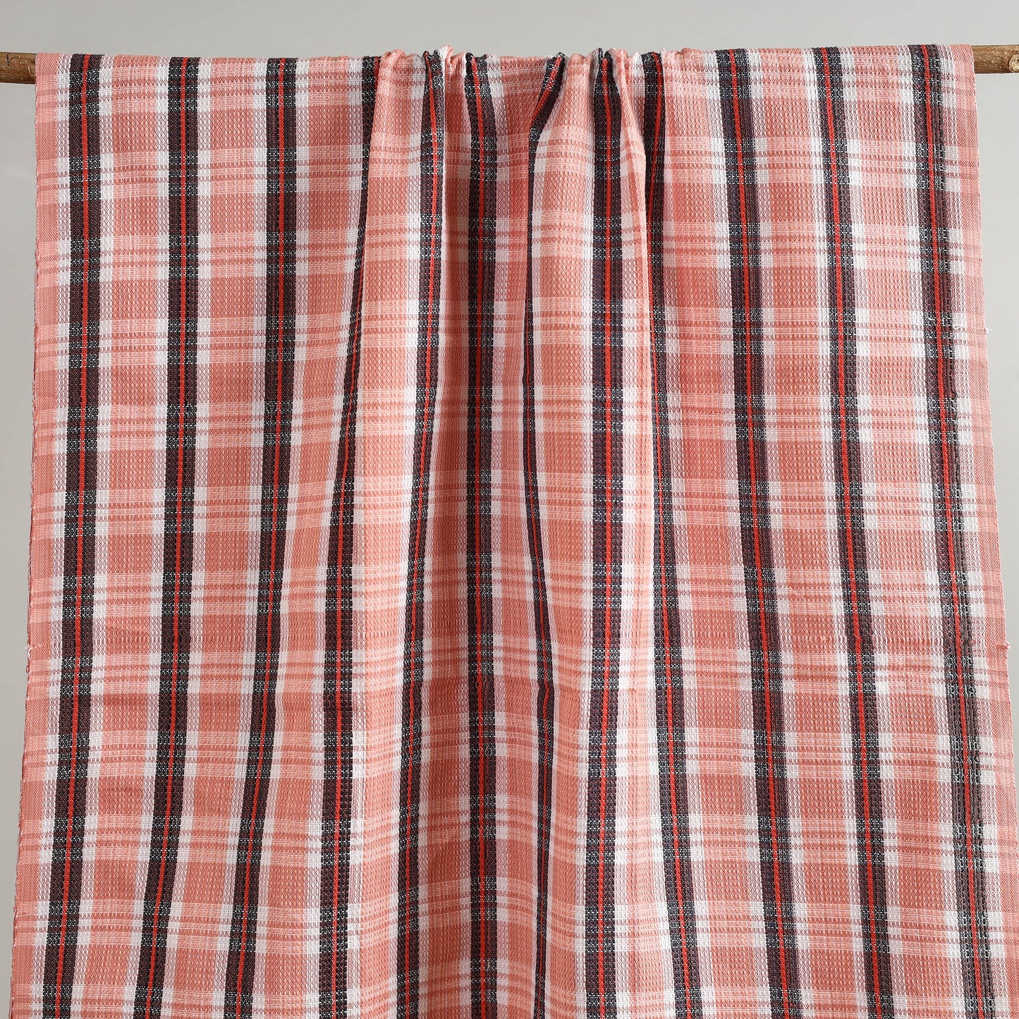 Pink- handloom fine cotton checks bath towel 28