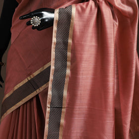 Pink - handloom maheshwari saree with thread border 09