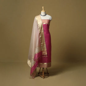 Handloom maheshwari silk 3pc unstitched dress material