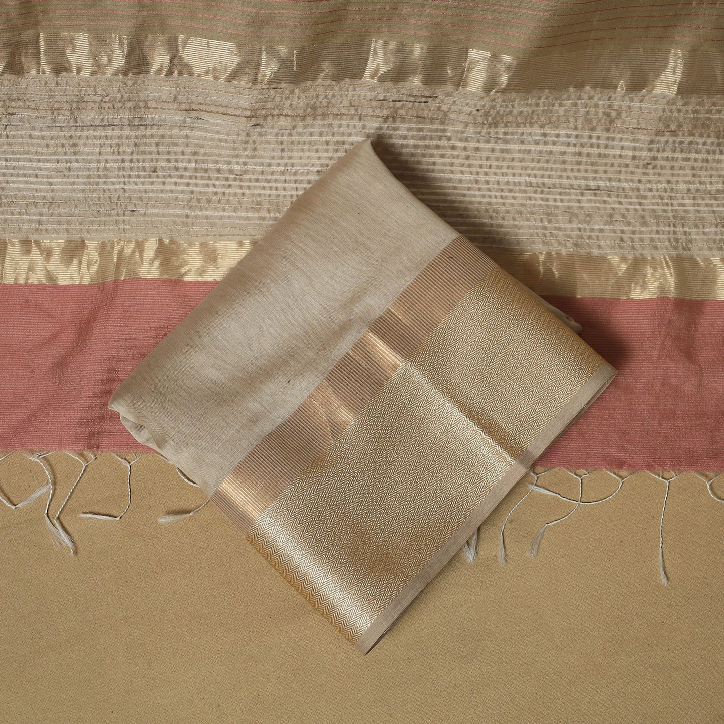 Handloom maheshwari silk 3pc unstitched dress material