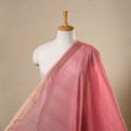 Pink Handloom Mangalagiri Cotton Fabric with Zari Border