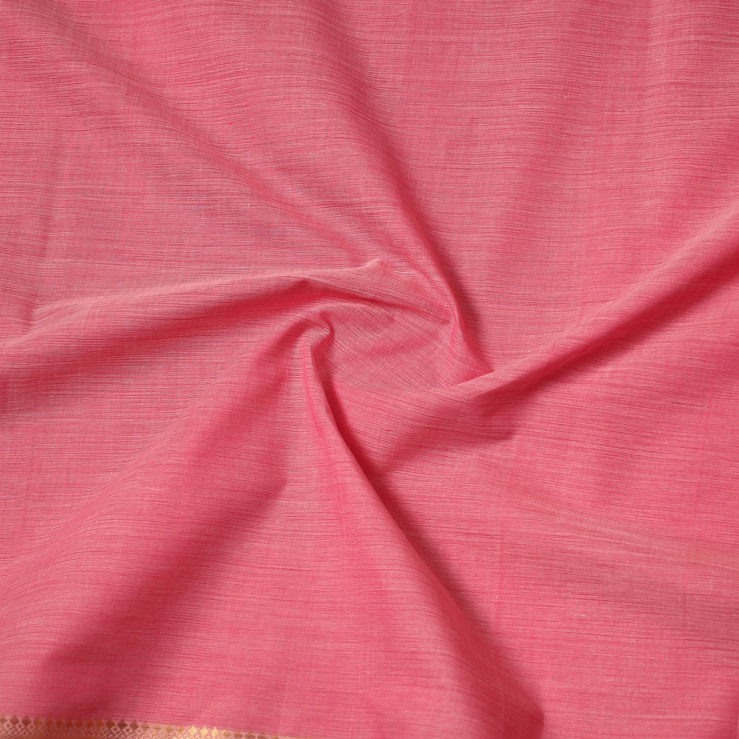 Pink Handloom Mangalagiri Cotton Fabric with Zari Border