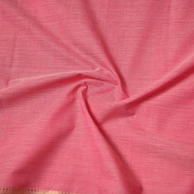 Pink Handloom Mangalagiri Cotton Fabric with Zari Border