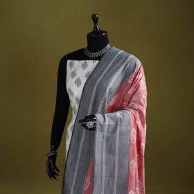 Handloom mercerised cotton pochampally ikat dupatta 03
