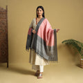Pink Handloom Mercerized Cotton Pochampally Ikat Dupatta