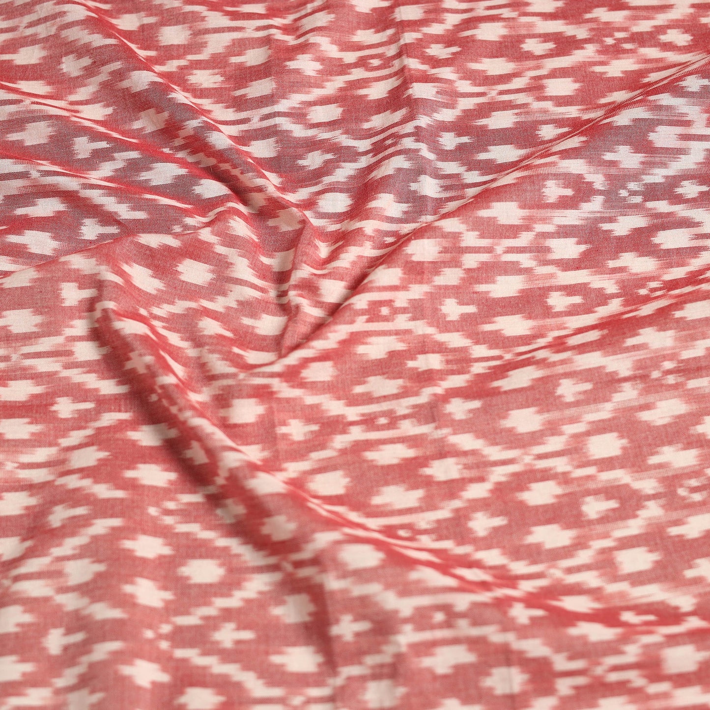 Pink Handloom Mercerized Cotton Pochampally Ikat Dupatta