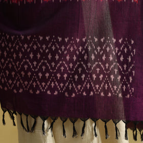 Pink Handloom Mercerized Cotton Pochampally Ikat Dupatta