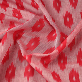 Pink Handloom Mercerized Cotton Pochampally Ikat Fabric
