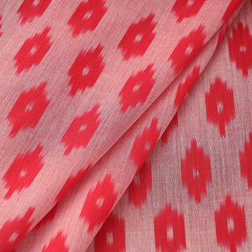 Pink Handloom Mercerized Cotton Pochampally Ikat Fabric