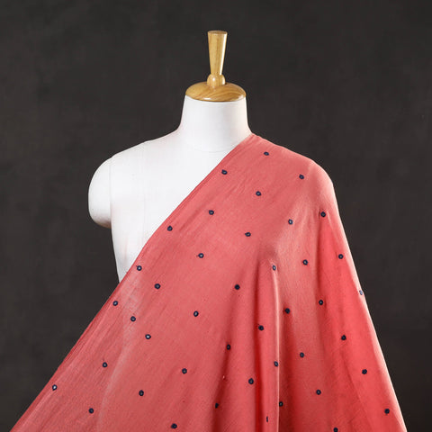 Buy Pink Handloom Mirror Work Organic Kala Cotton Fabric