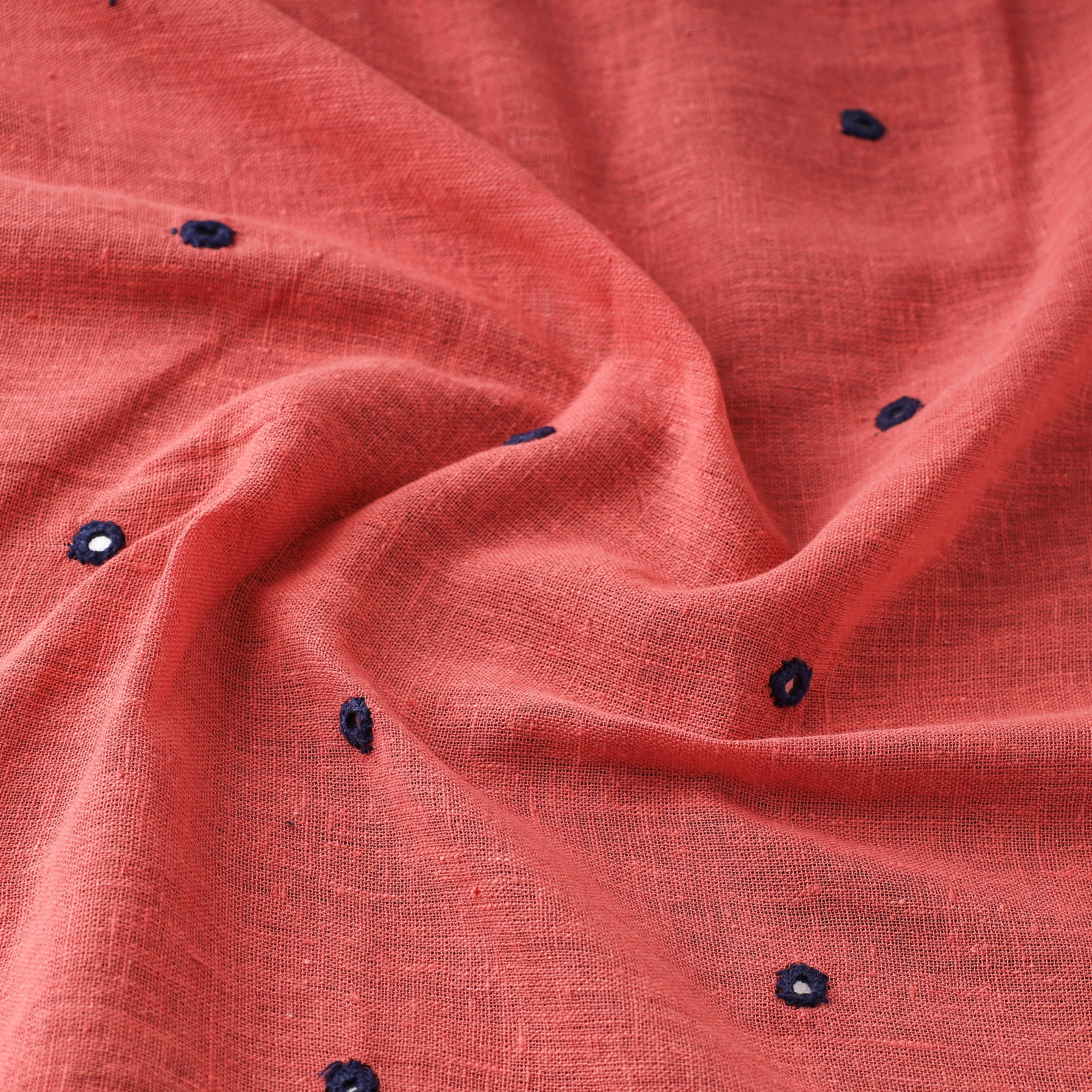 Buy Pink Handloom Mirror Work Organic Kala Cotton Fabric