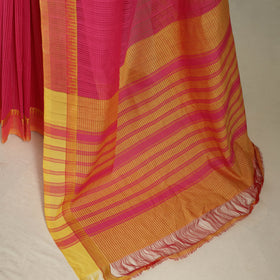 Pink Handloom Missing Checks Cotton Mangalagiri Saree