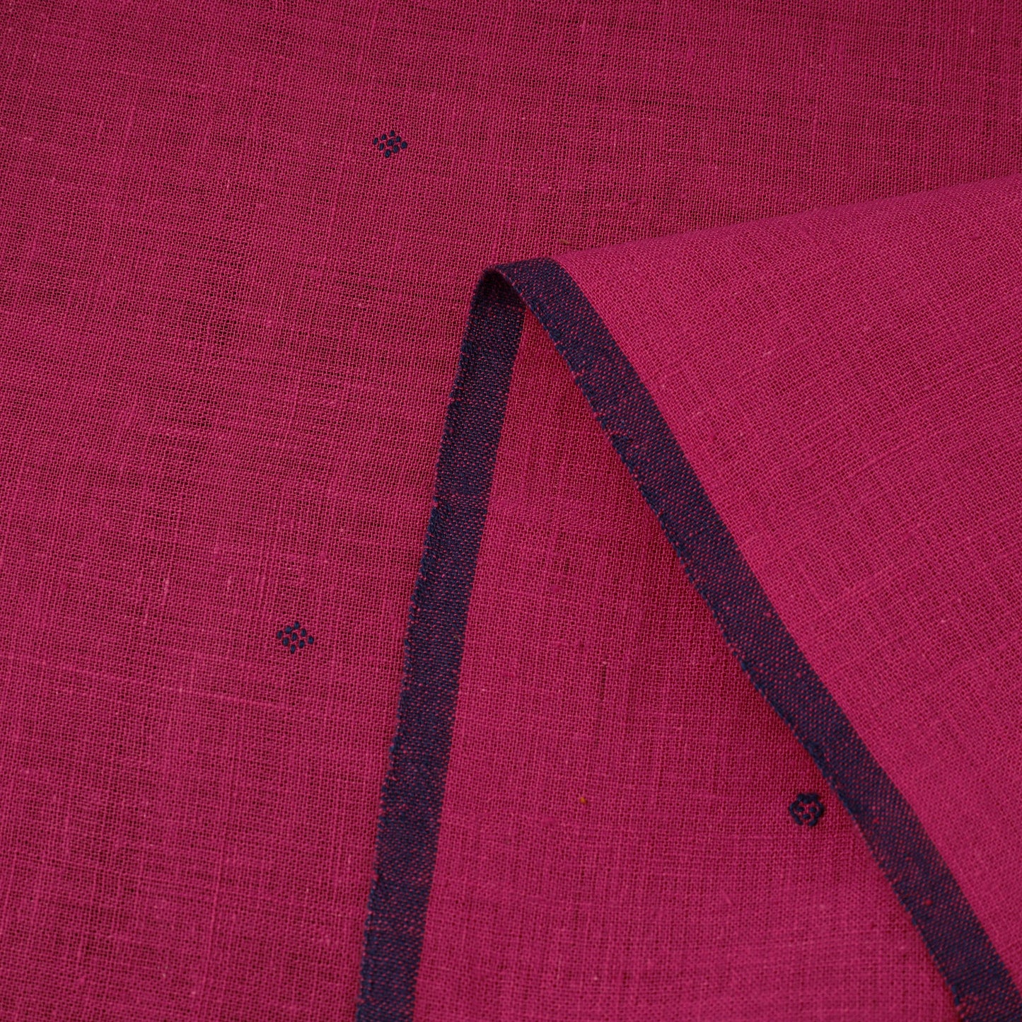 Pink - handloom organic buti kala cotton fabric 08
