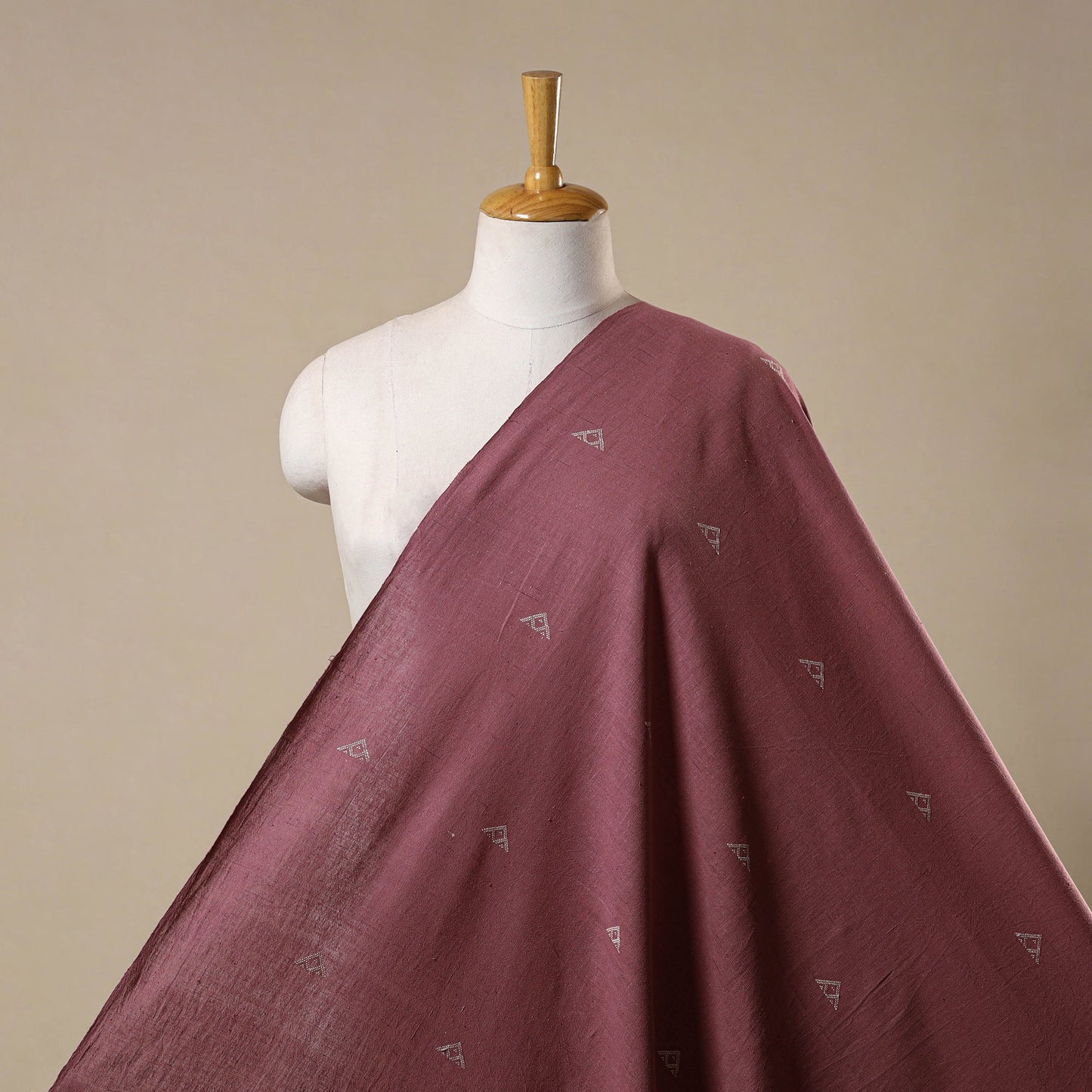 Pink - handloom organic buti kala cotton fabric 09