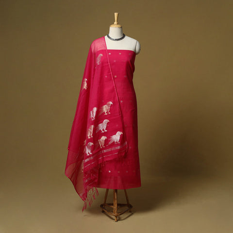 Handloom phulia jamdani muslin 2pc unstitched dress