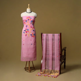 Handloom phulia jamdani silk cotton 2pc unstitched dress