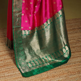 Pink - handloom pure katan silk kaduwa zari buti banarasi