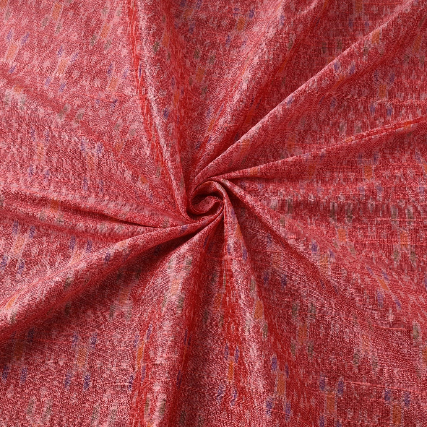 Handloom raw silk pochampally ikat fabric 01 - handcrafted