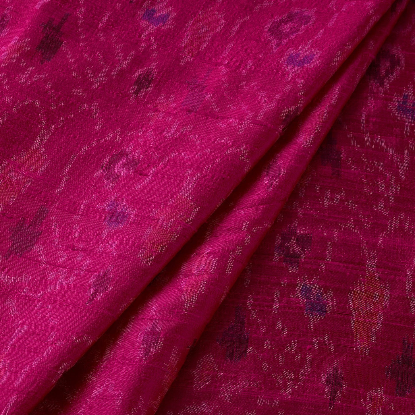 Handloom raw silk pochampally ikat fabric 03 - handcrafted