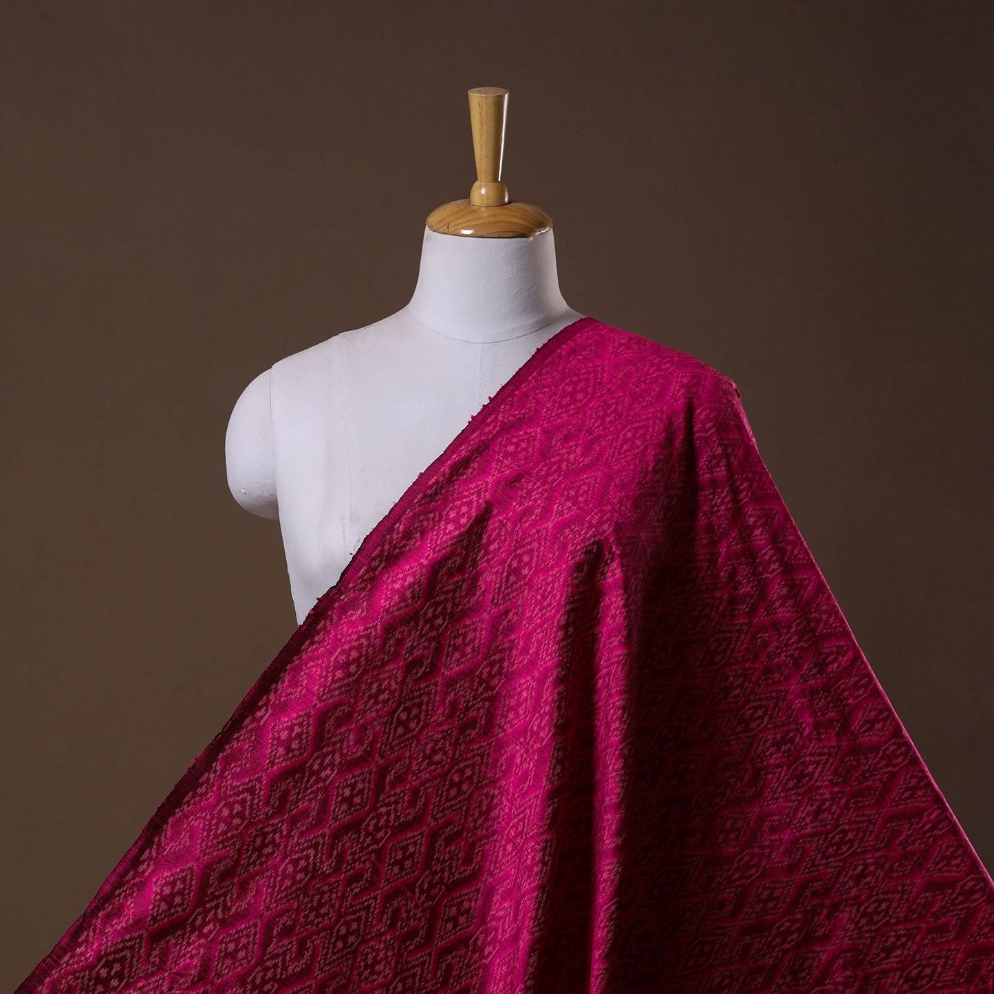 Handloom raw silk pochampally ikat fabric 04 - handcrafted