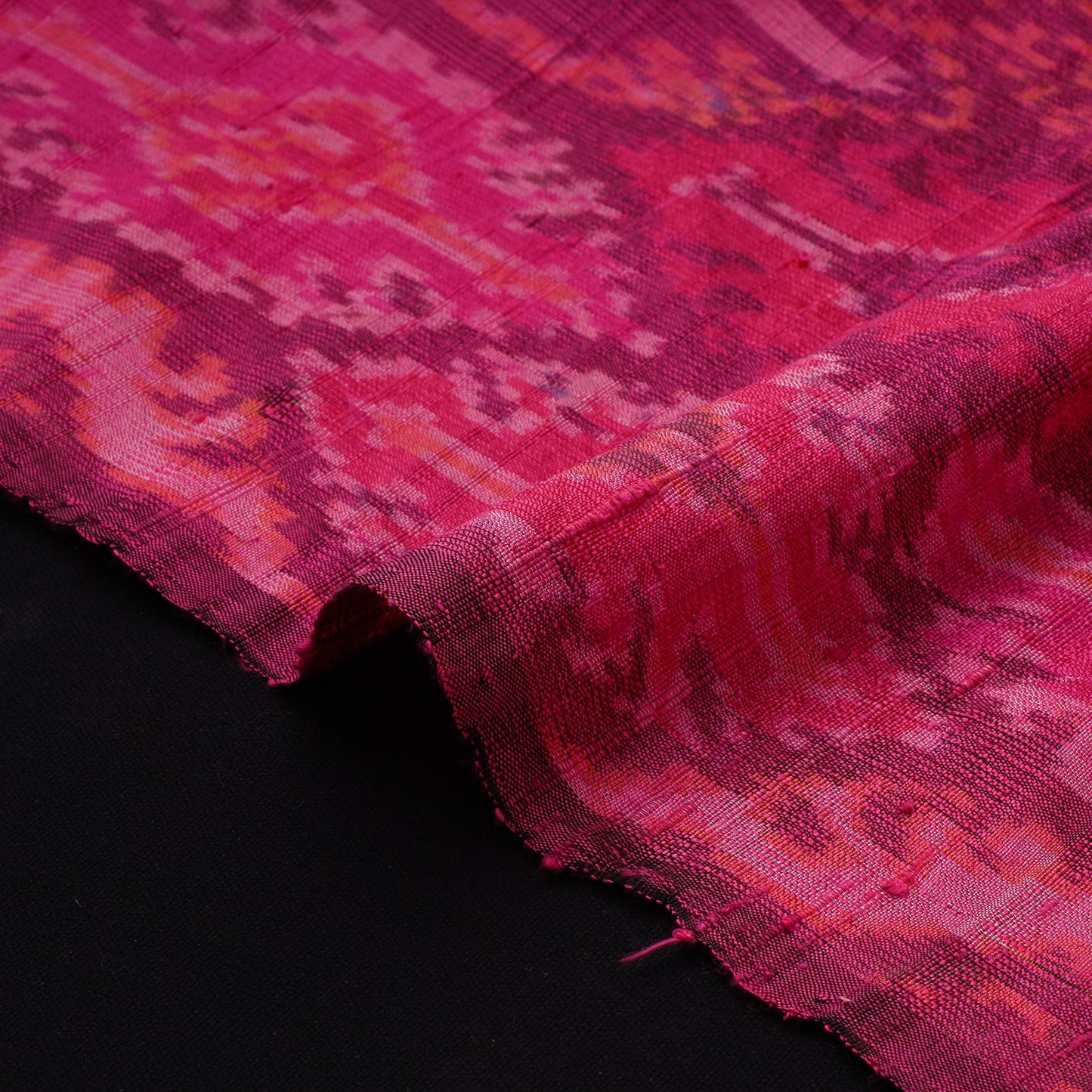 Handloom raw silk pochampally ikat fabric 05 - handcrafted