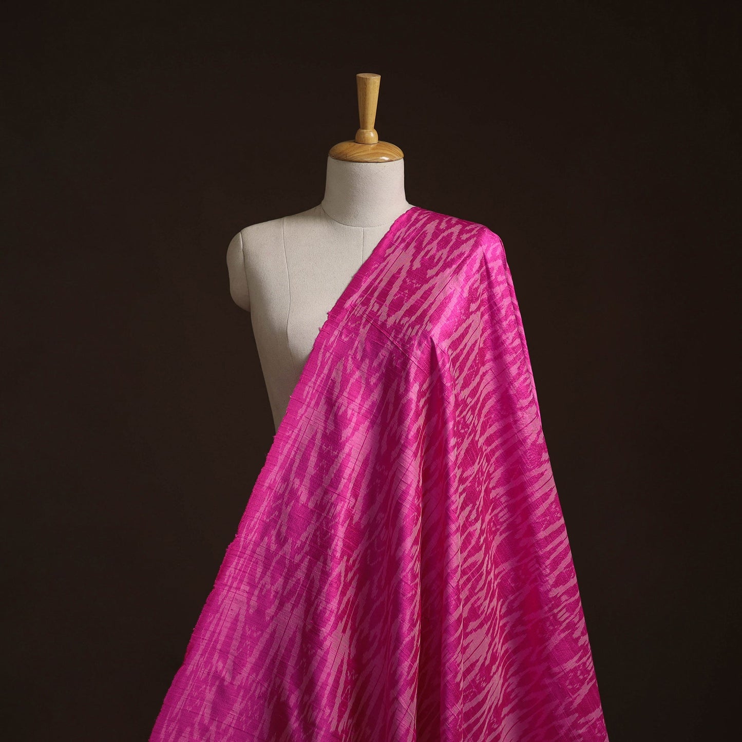 Handloom raw silk pochampally ikat fabric 06 - handcrafted