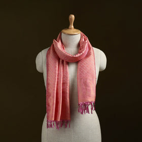 Handloom semi silk jacquard weave banarasi stole