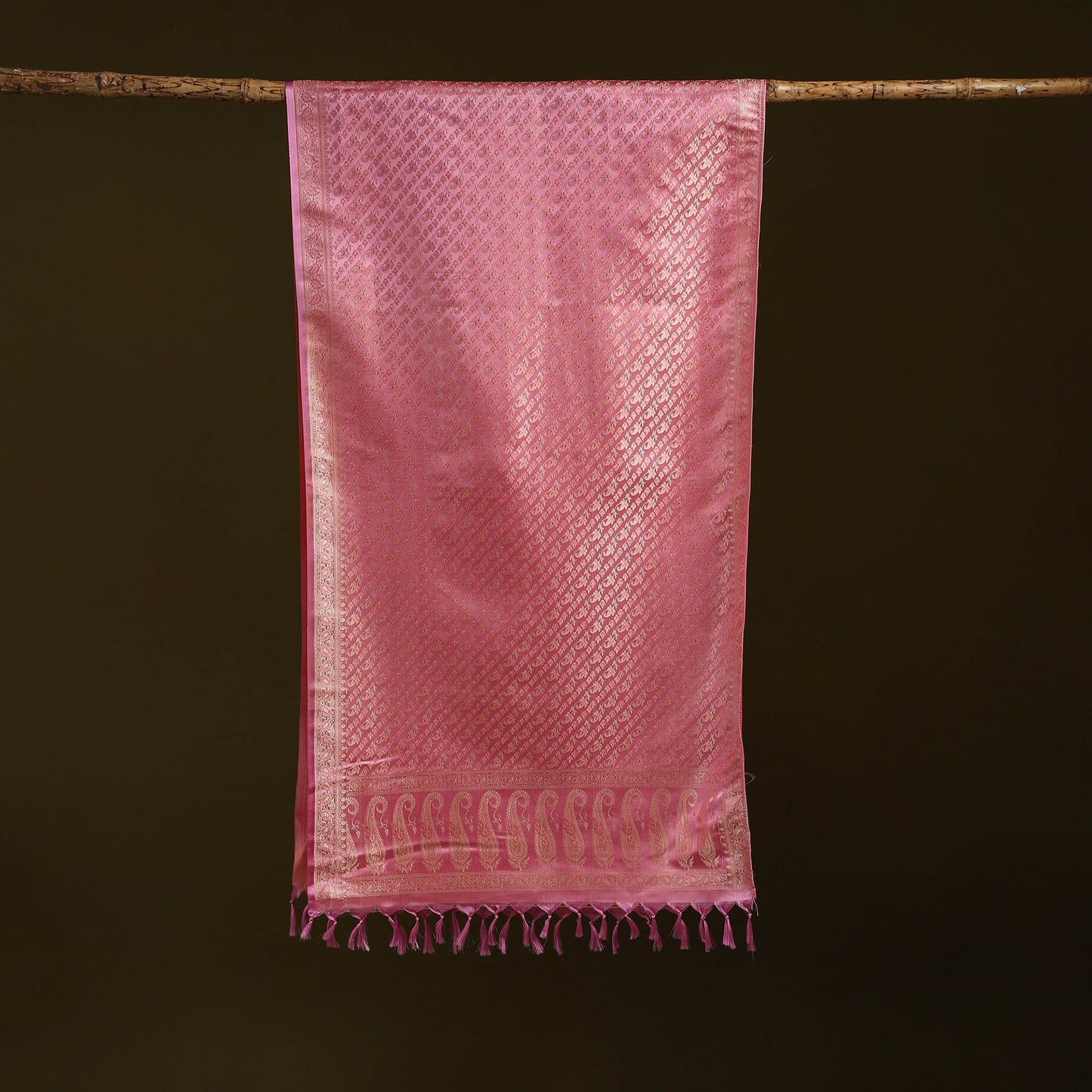 Handloom semi silk jacquard weave banarasi stole