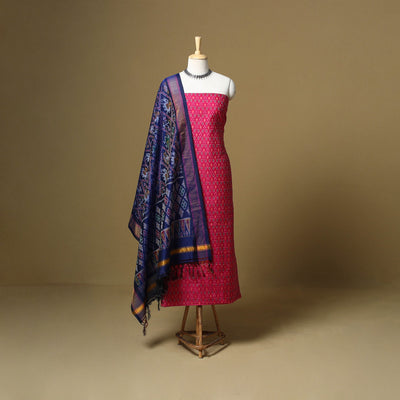 Handloom sico pochampally ikat 2pc unstitched dress