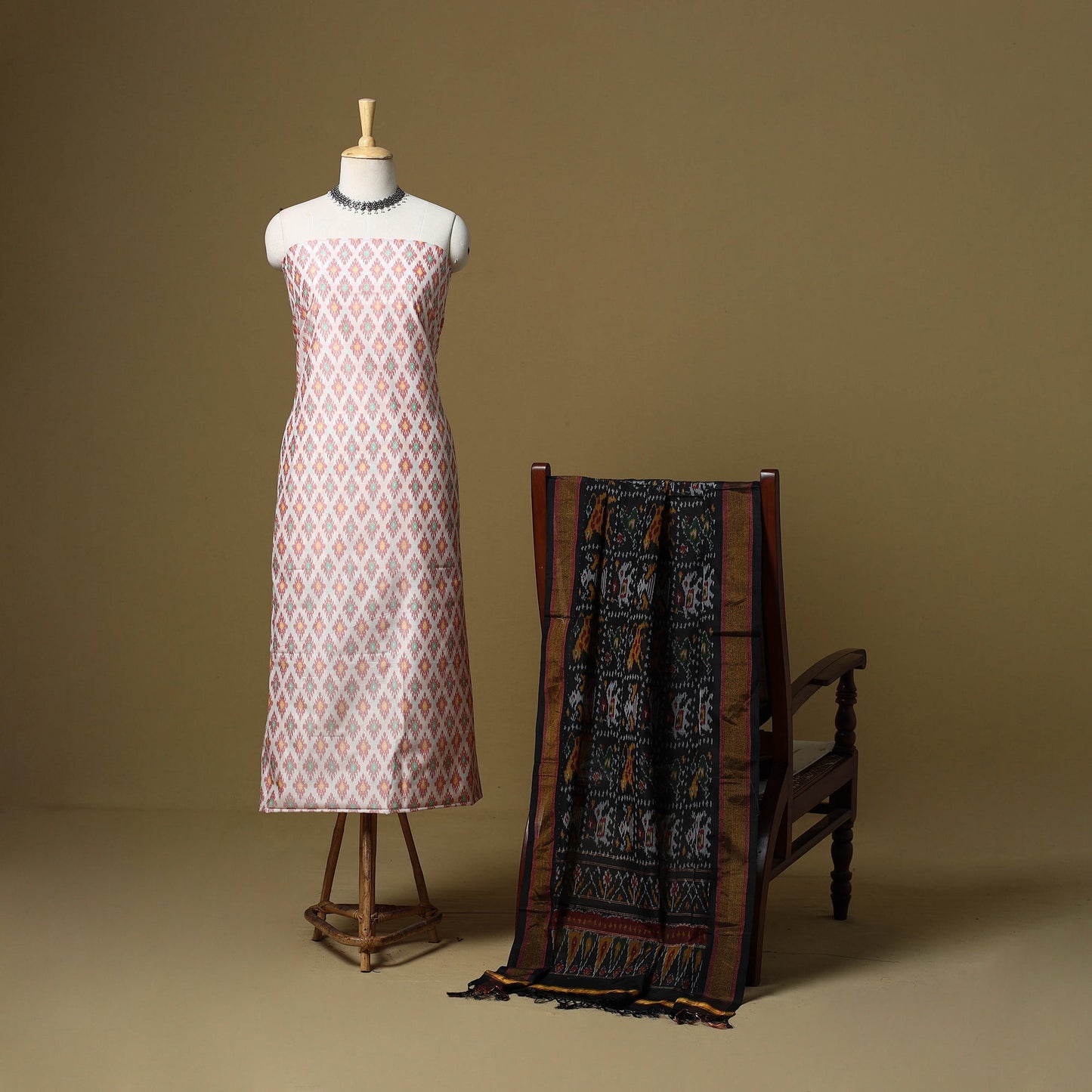 Handloom sico pochampally ikat 2pc unstitched dress