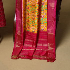 Pink - handloom sico pochampally ikat 2pc unstitched dress