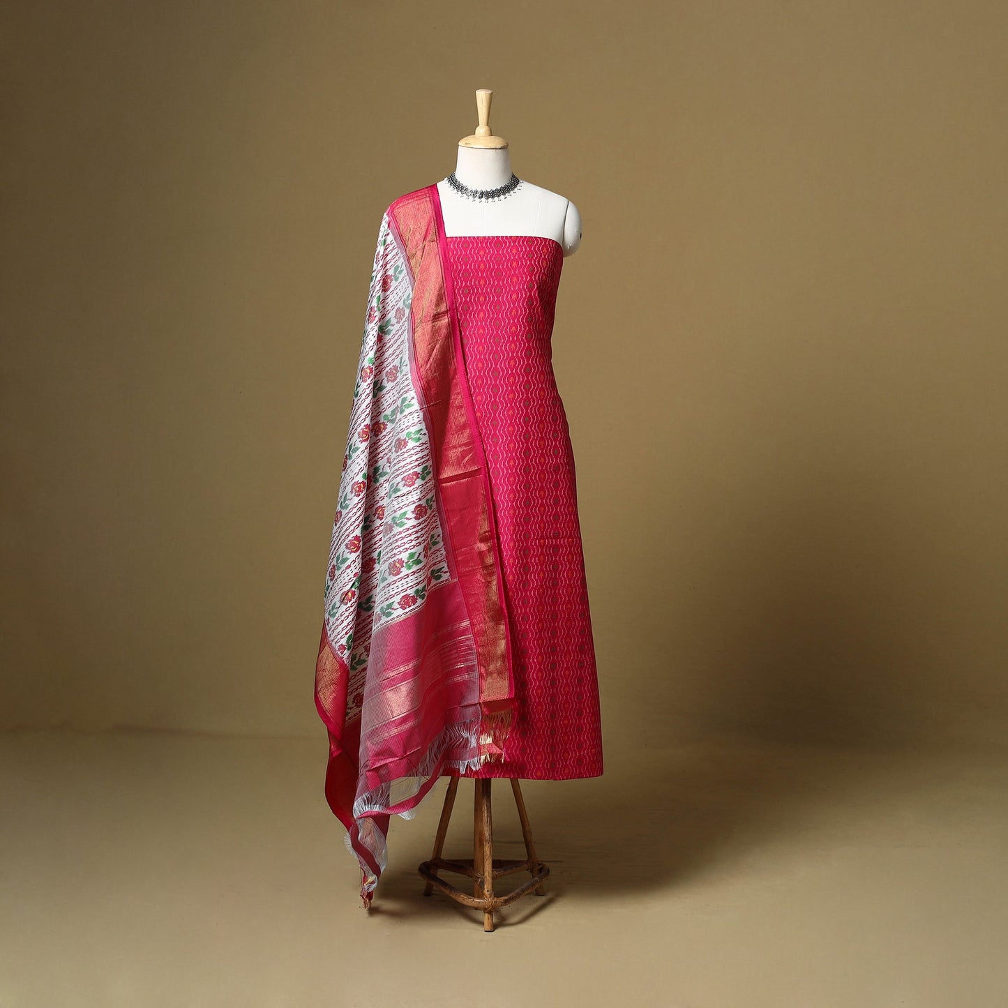Handloom sico pochampally ikat 2pc unstitched dress