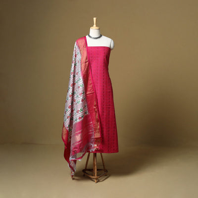 Handloom sico pochampally ikat 2pc unstitched dress