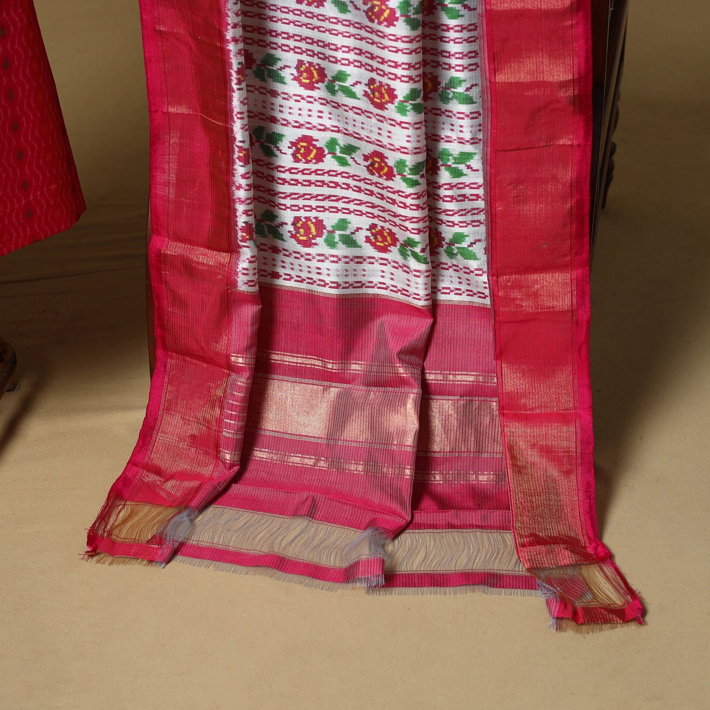 Handloom sico pochampally ikat 2pc unstitched dress