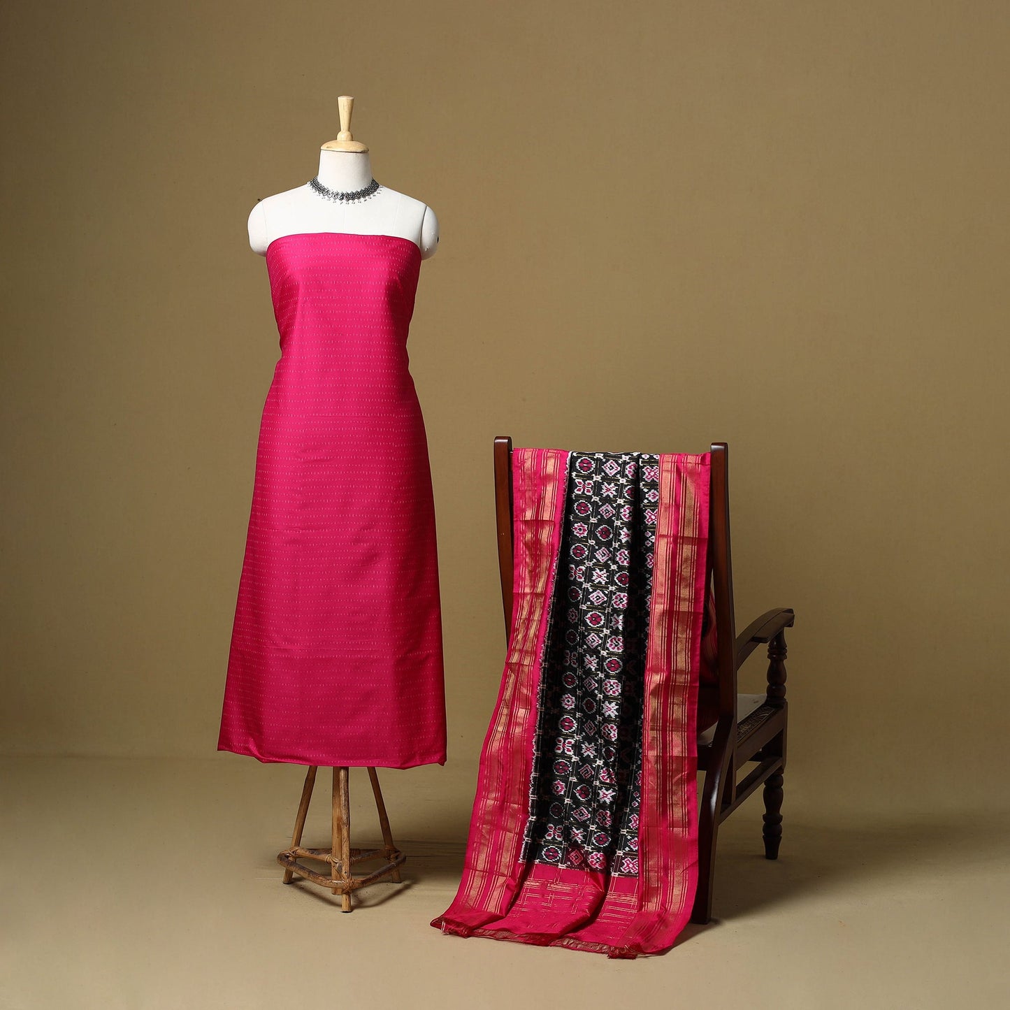 Handloom sico pochampally ikat 2pc unstitched dress
