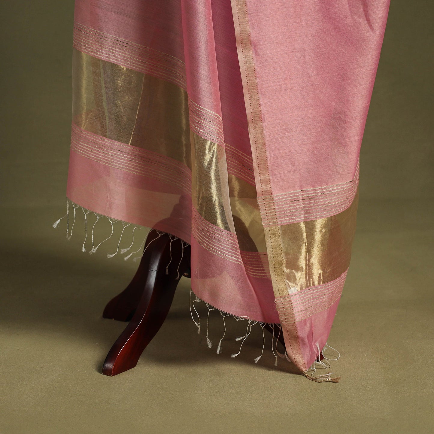 Pink - handloom silk cotton maheshwari dupatta 37