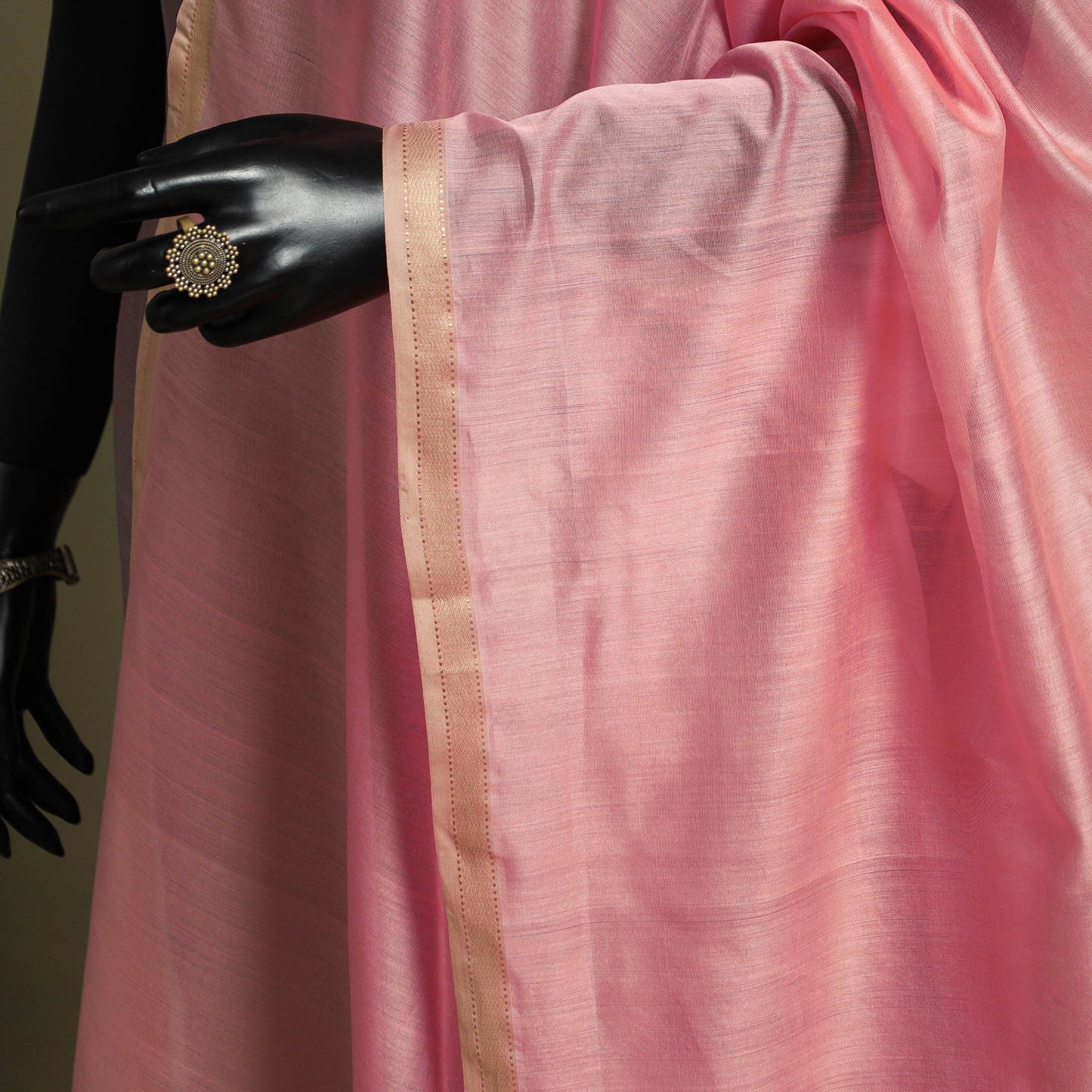 Pink - handloom silk cotton maheshwari dupatta 37