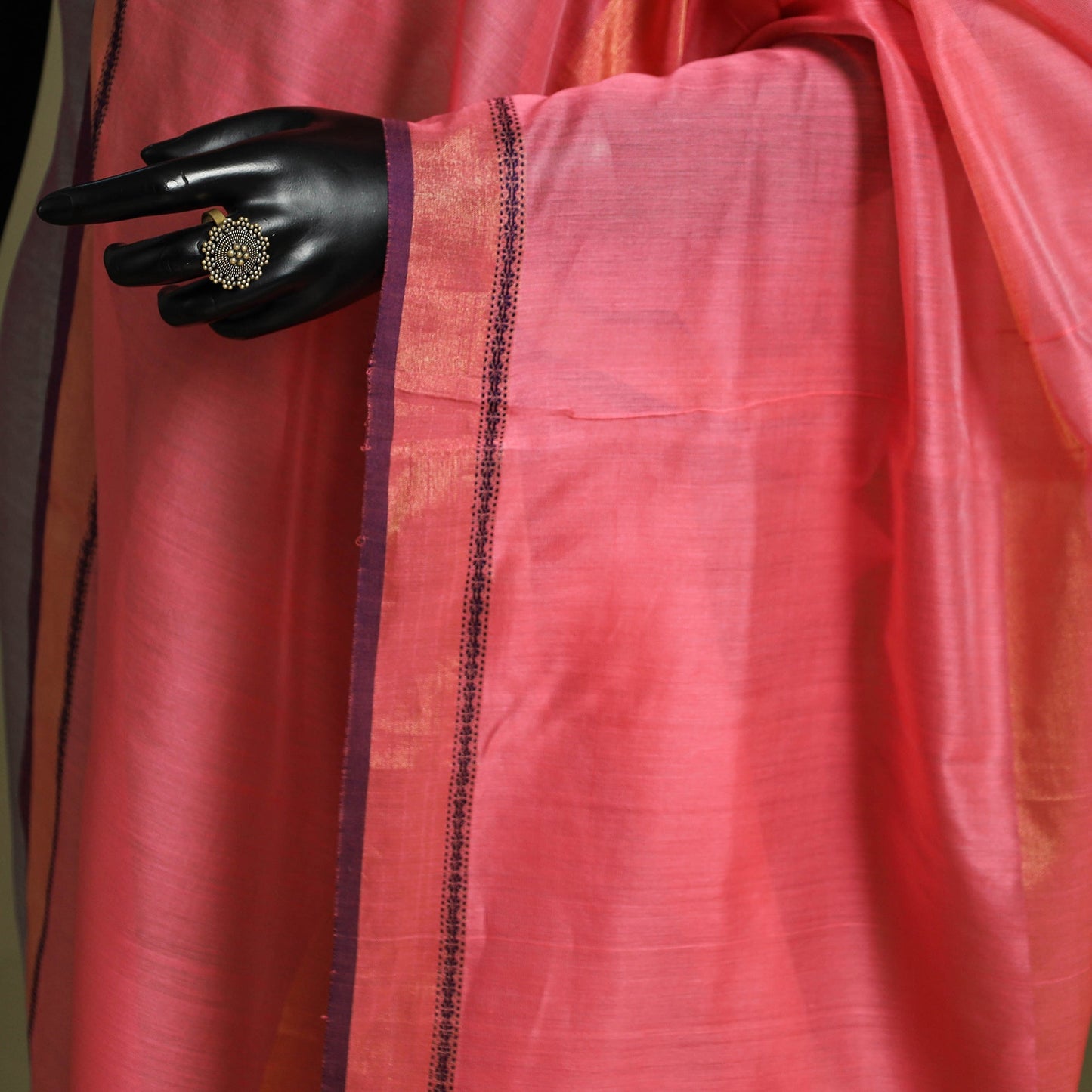 Pink - handloom silk cotton maheshwari dupatta 44