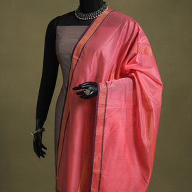 Pink - handloom silk cotton maheshwari dupatta 44