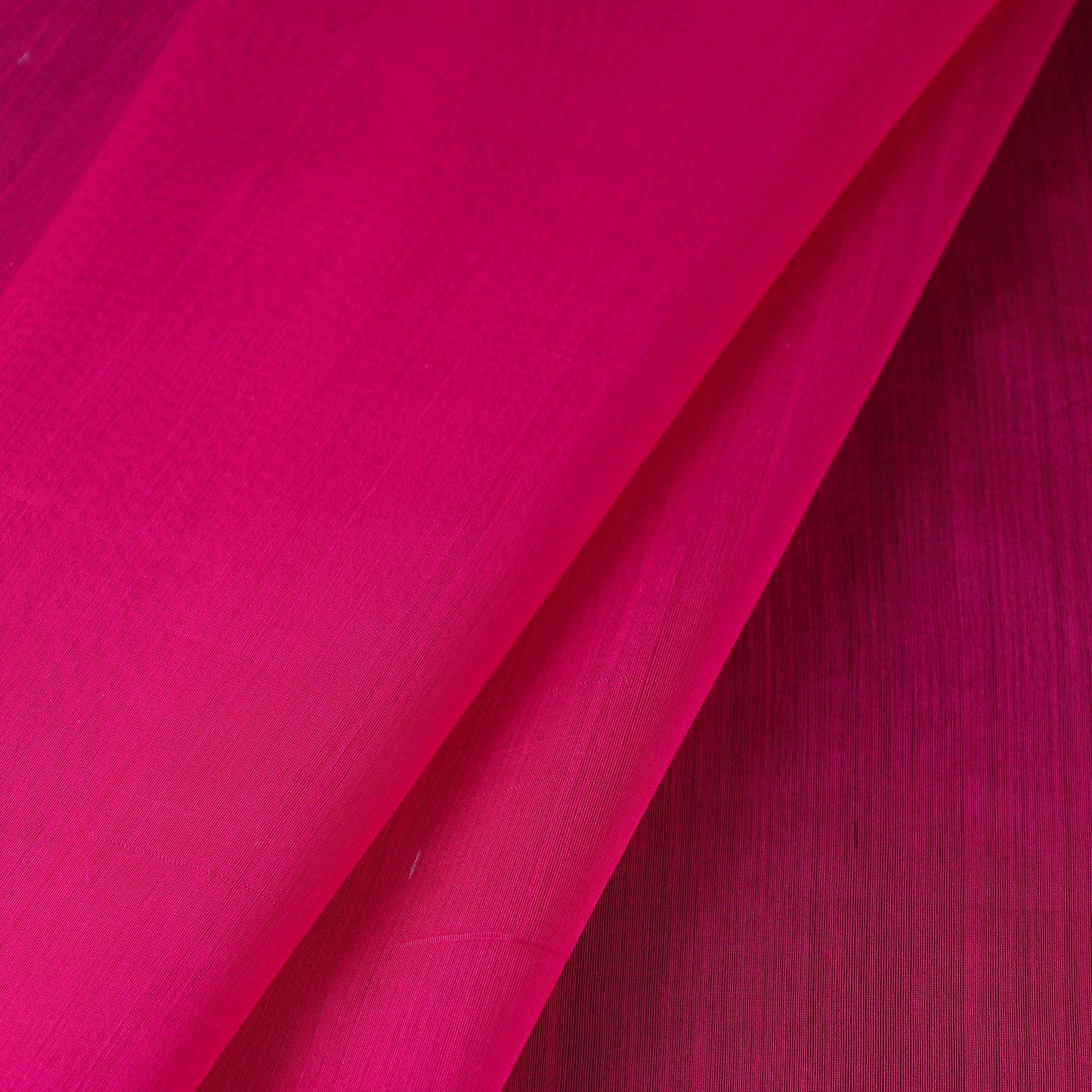 Pink Handloom Silk Cotton Plain Chanderi Fabric