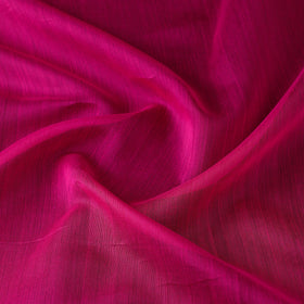 Pink Handloom Silk Cotton Plain Chanderi Fabric