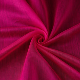 Pink Handloom Silk Cotton Plain Chanderi Fabric