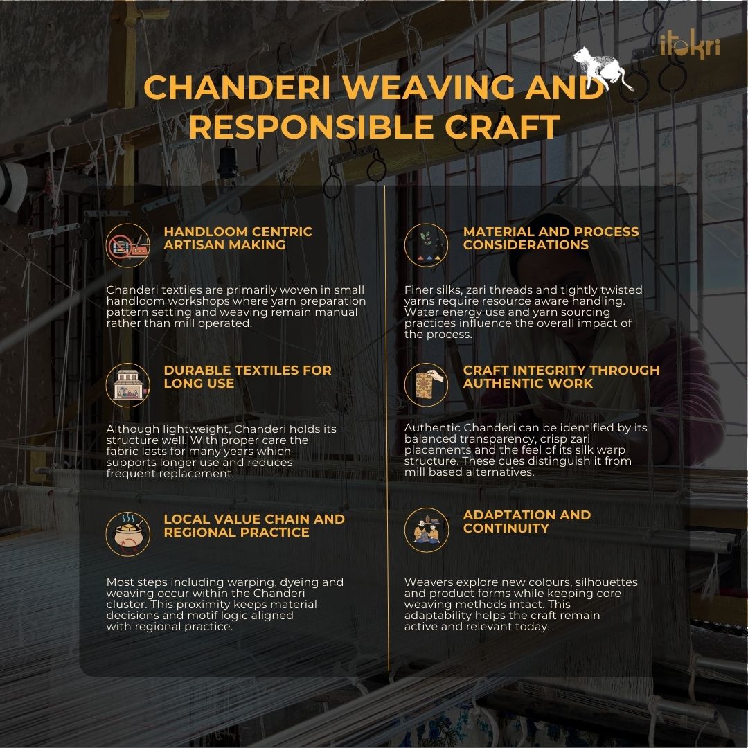 Pink - handloom silk cotton thread & zari buti chanderi