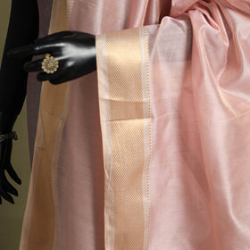 Pink - handloom silk cotton tissue zari maheshwari dupatta